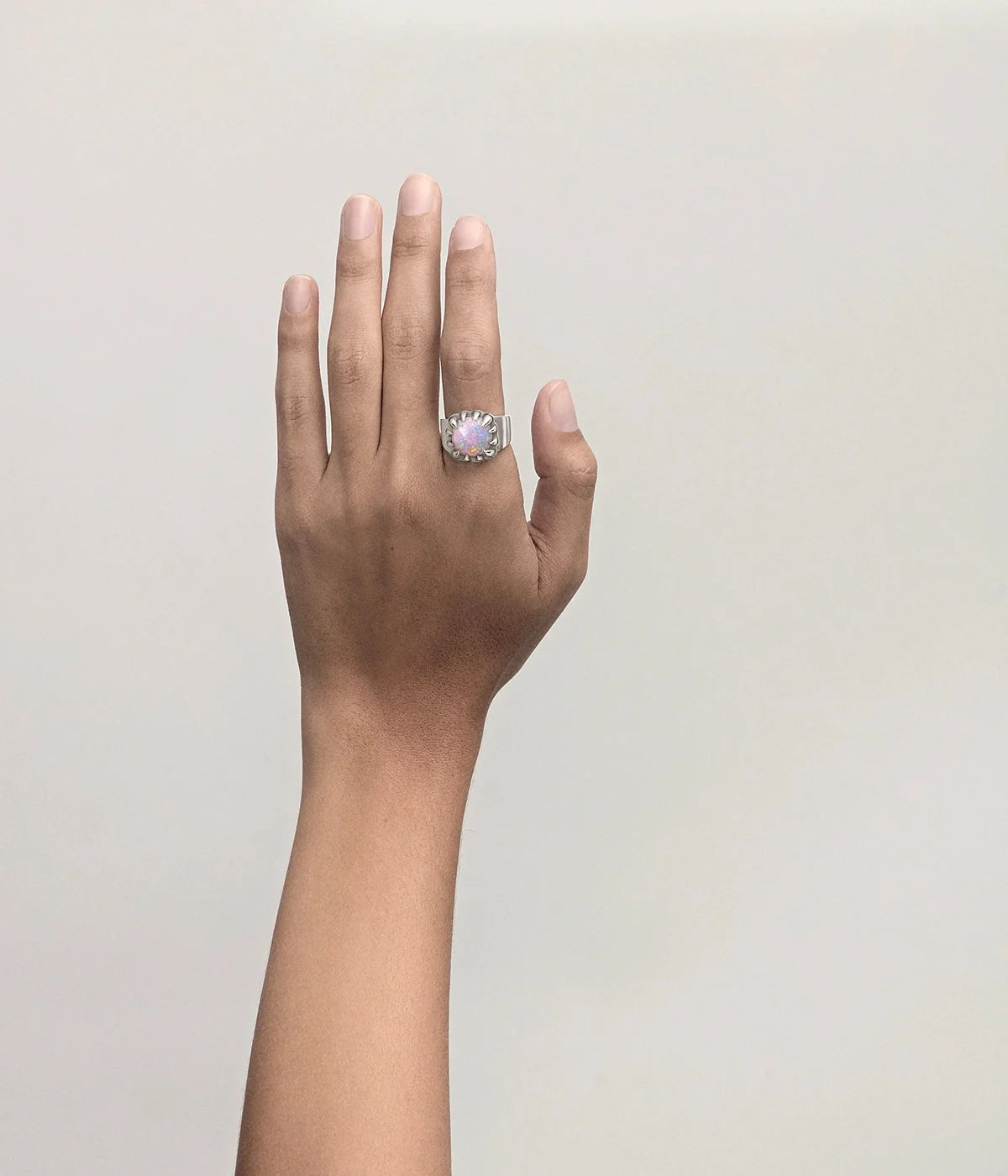CLAW RING PINK BELLO OPAL