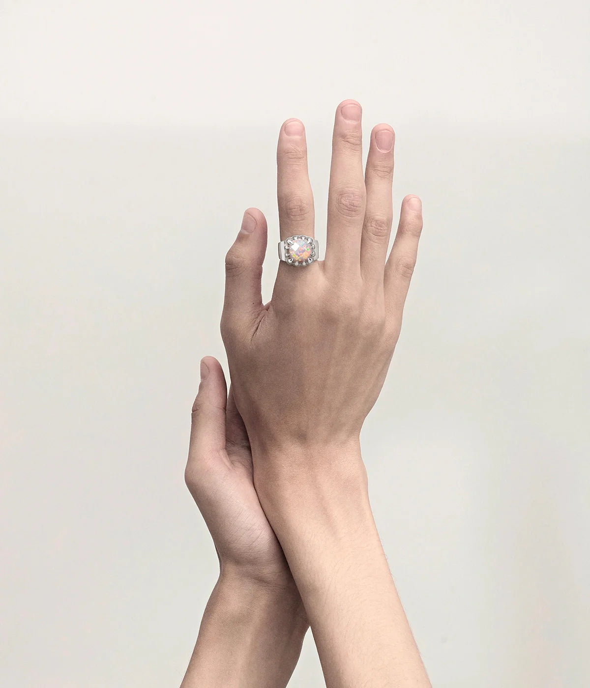 CLAW RING PINK BELLO OPAL