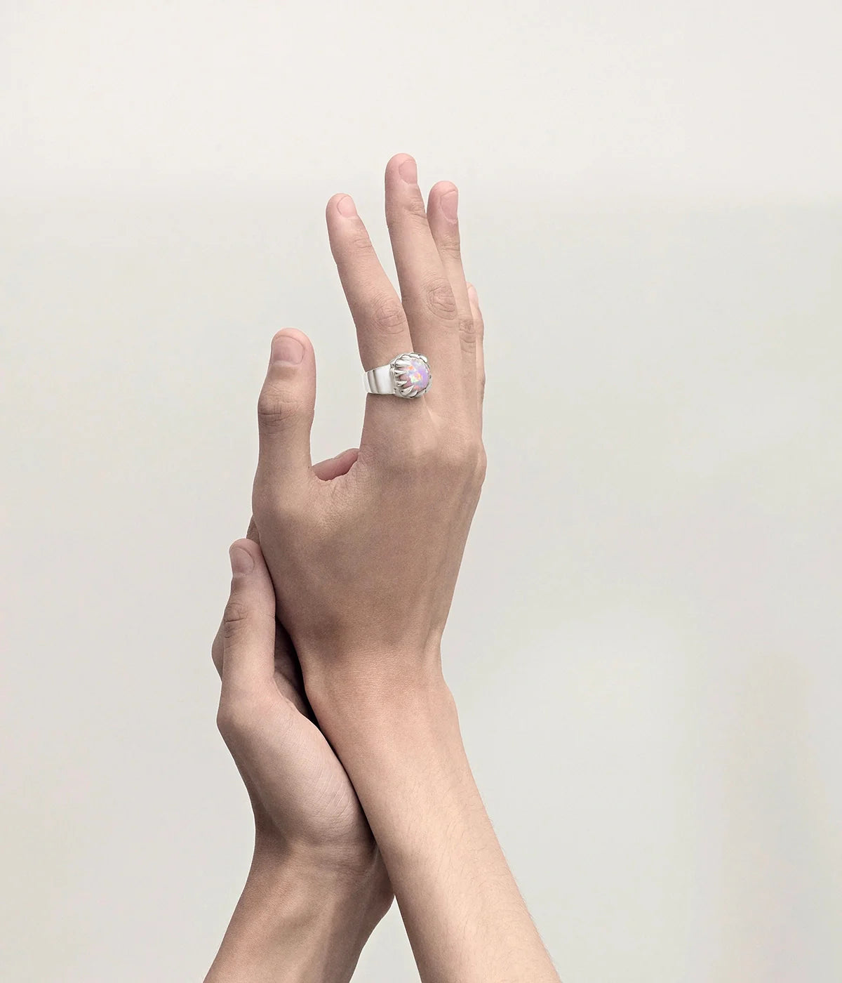 CLAW RING PINK BELLO OPAL