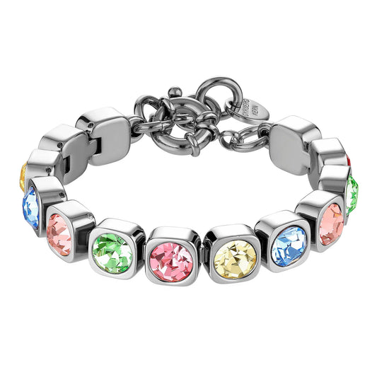 CONIAN SHINY SILVER PASTEL MULTI BRACELET