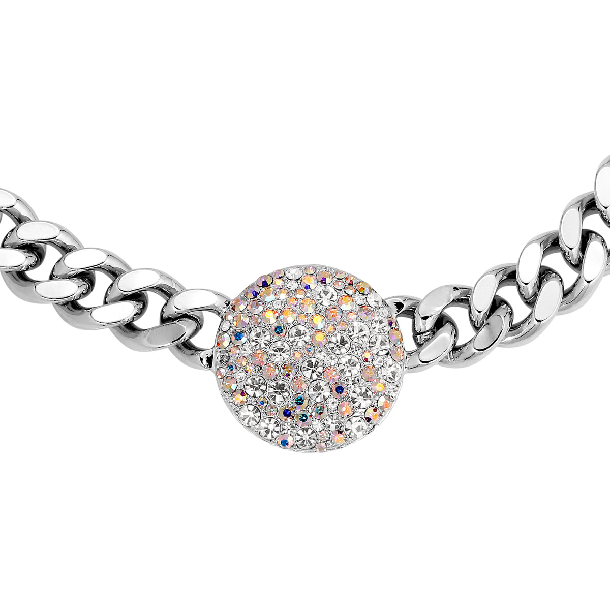 COSMA SHINY SILVER CRYSTAL NECKLACE