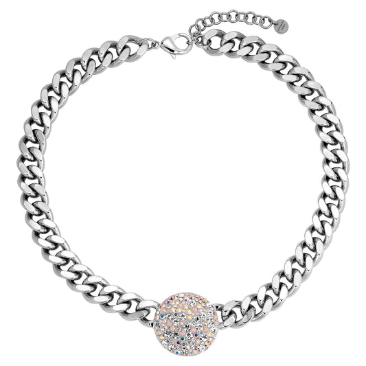 COSMA SHINY SILVER CRYSTAL NECKLACE