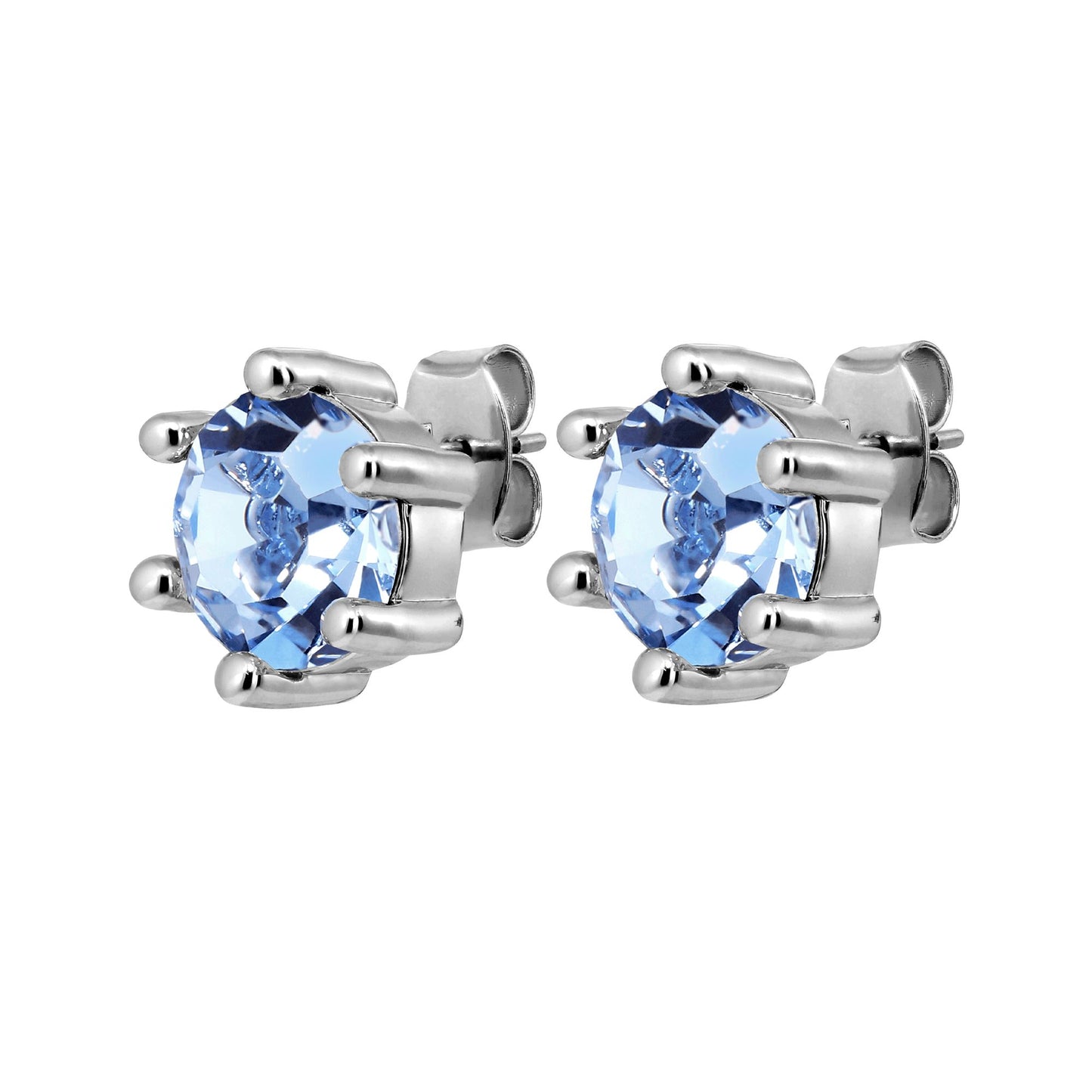 CRAZE SHINY SILVER LIGHT BLUE EARRINGS