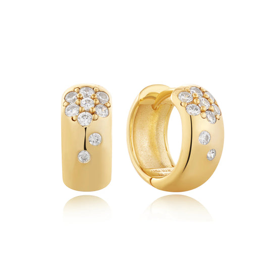 MUSE SPARKLE CHUBBY HUGGIE HOOP EARRINGS