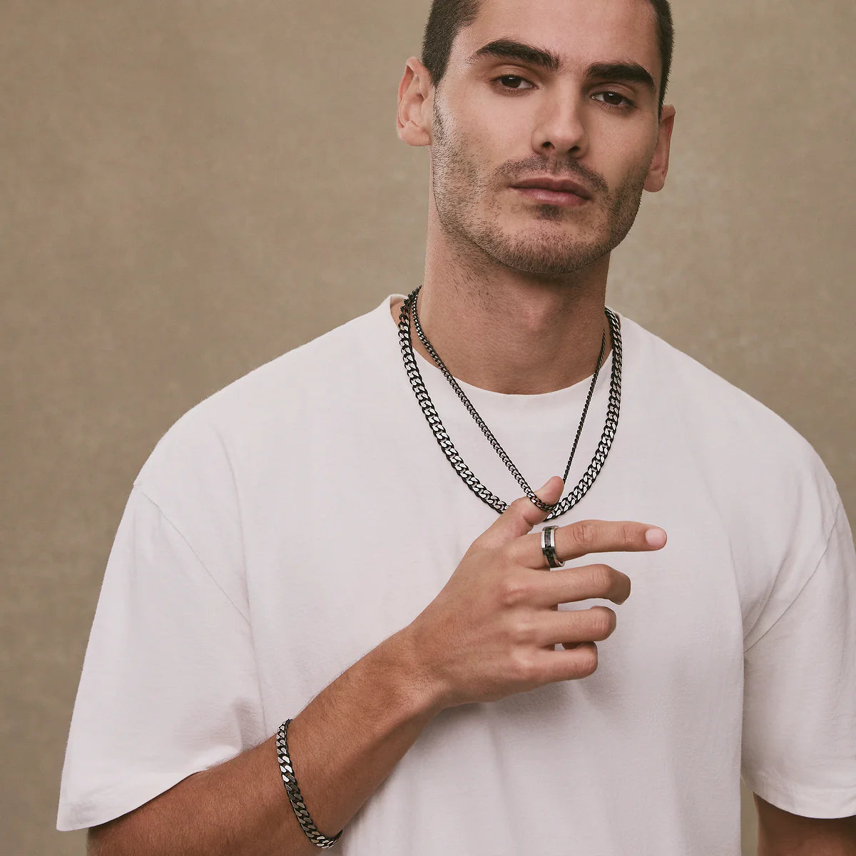 NERO MEN'S CURB CHAIN NECKLACE