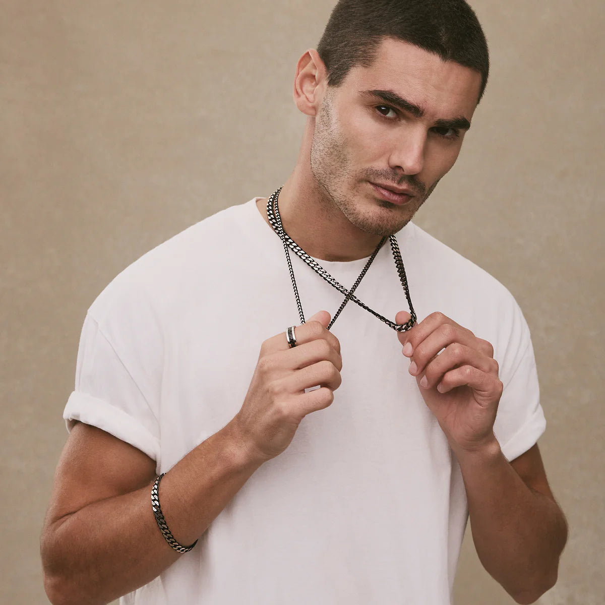 NERO MEN'S CURB CHAIN NECKLACE