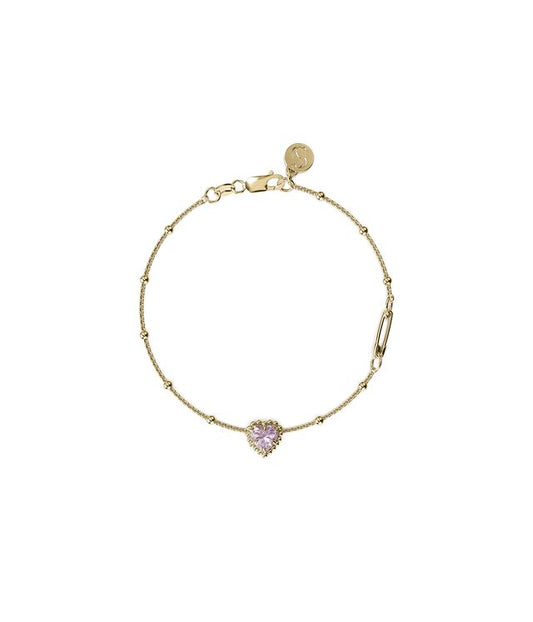 DAHLIA'S HEART BRACELET PINK AMETHYST