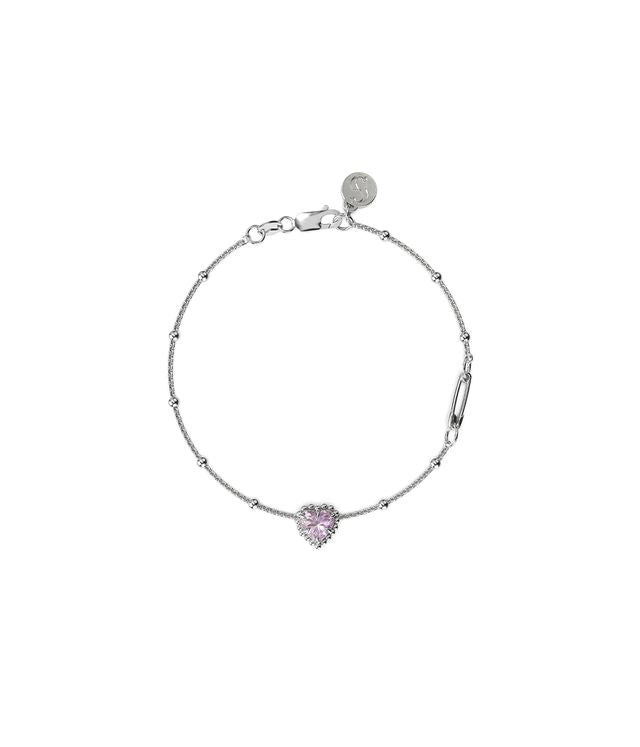DAHLIA'S HEART BRACELET PINK AMETHYST
