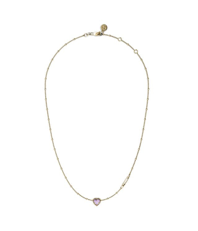 DAHLIA HEART NECKLACE PINK AMETHYST