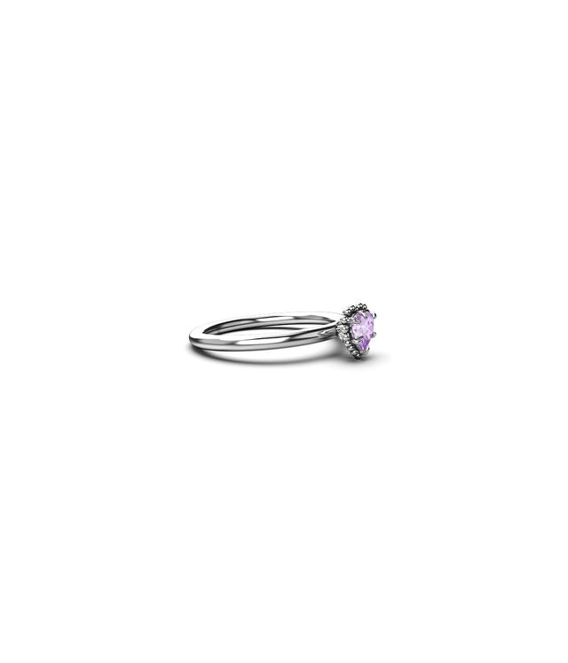 DAHLIA'S HEART RING PINK AMETHYST