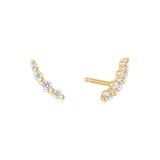 DAINTY BEADED STONE STUDS