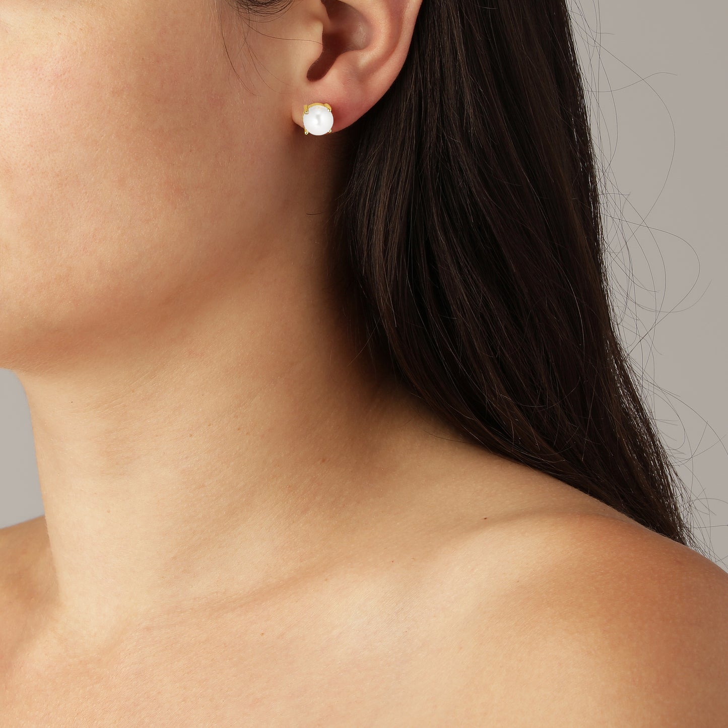 DAZE SHINY GOLD WHITE PEARL EARRINGS