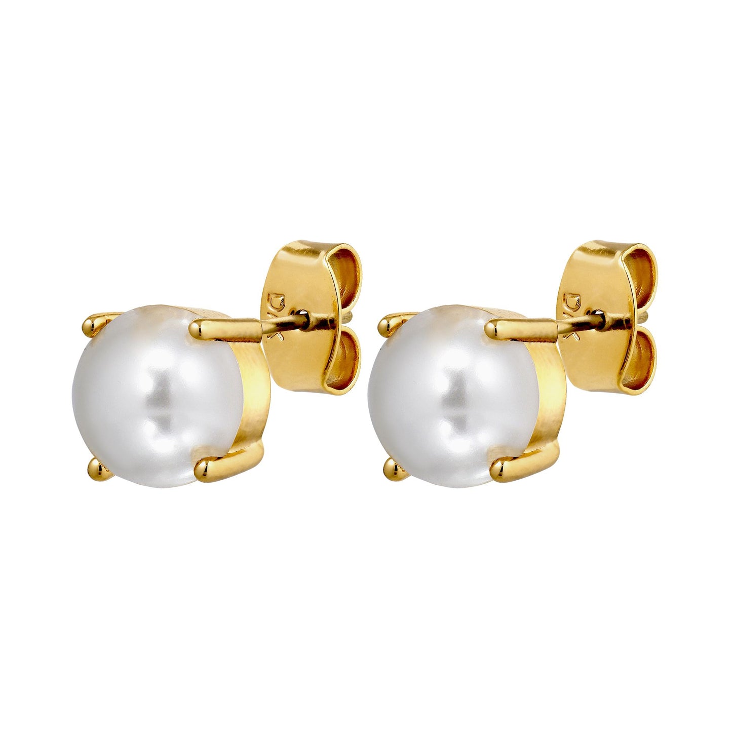 DAZE SHINY GOLD WHITE PEARL EARRINGS