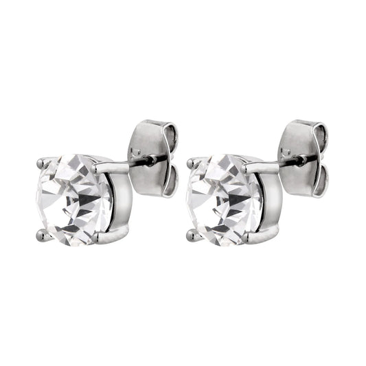 DAZE SHINEY SILVER CRYSTAL EARRINGS