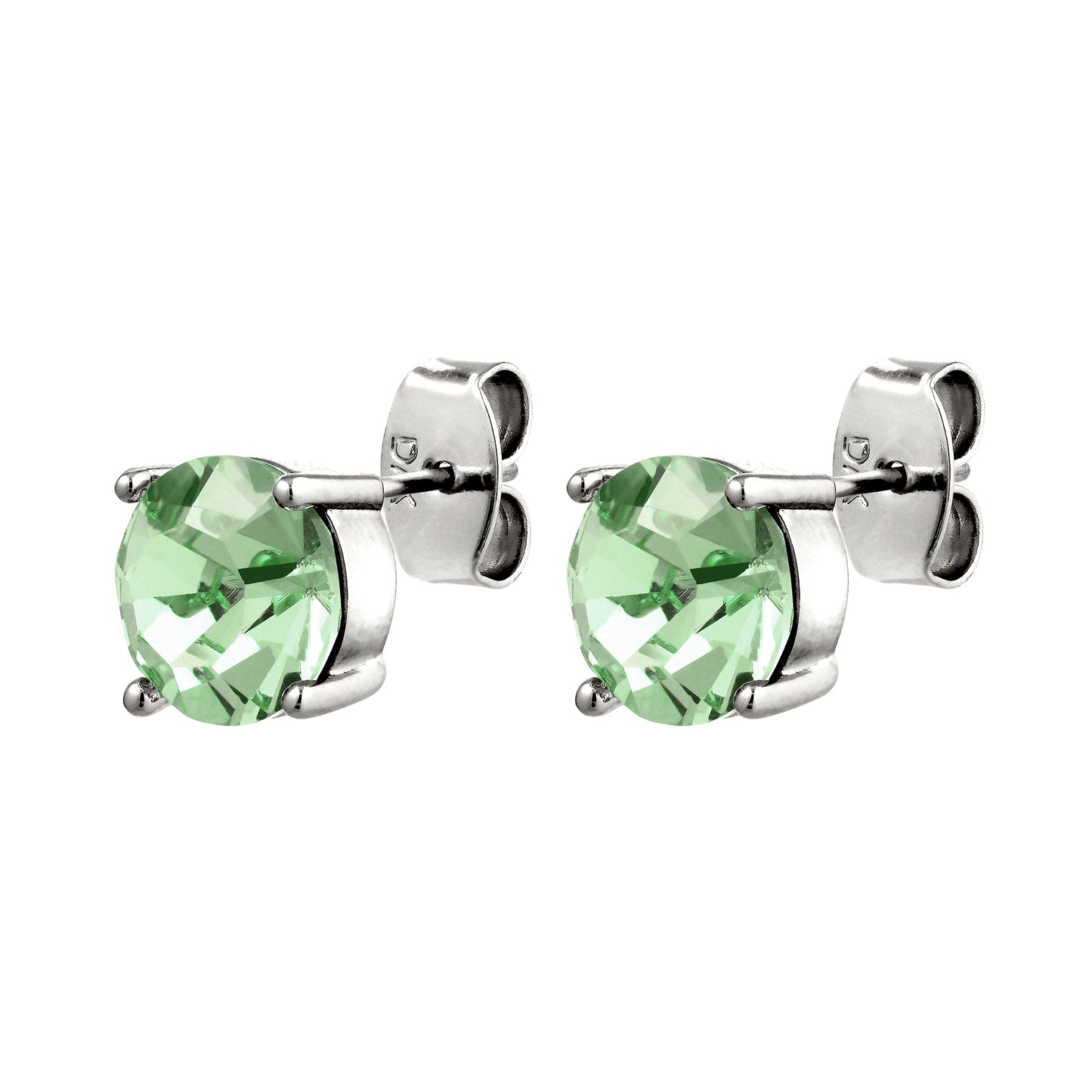 DAZE SHINY SILVER LIGHT GREEN EARRINGS