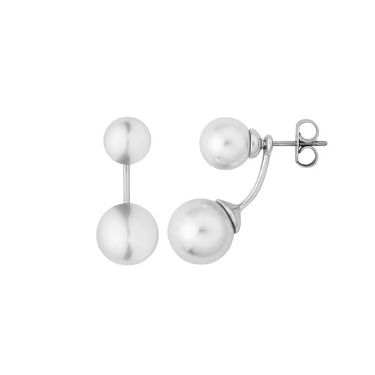 DEE SHINY SILVER WHITE/PEARL EARRINGS