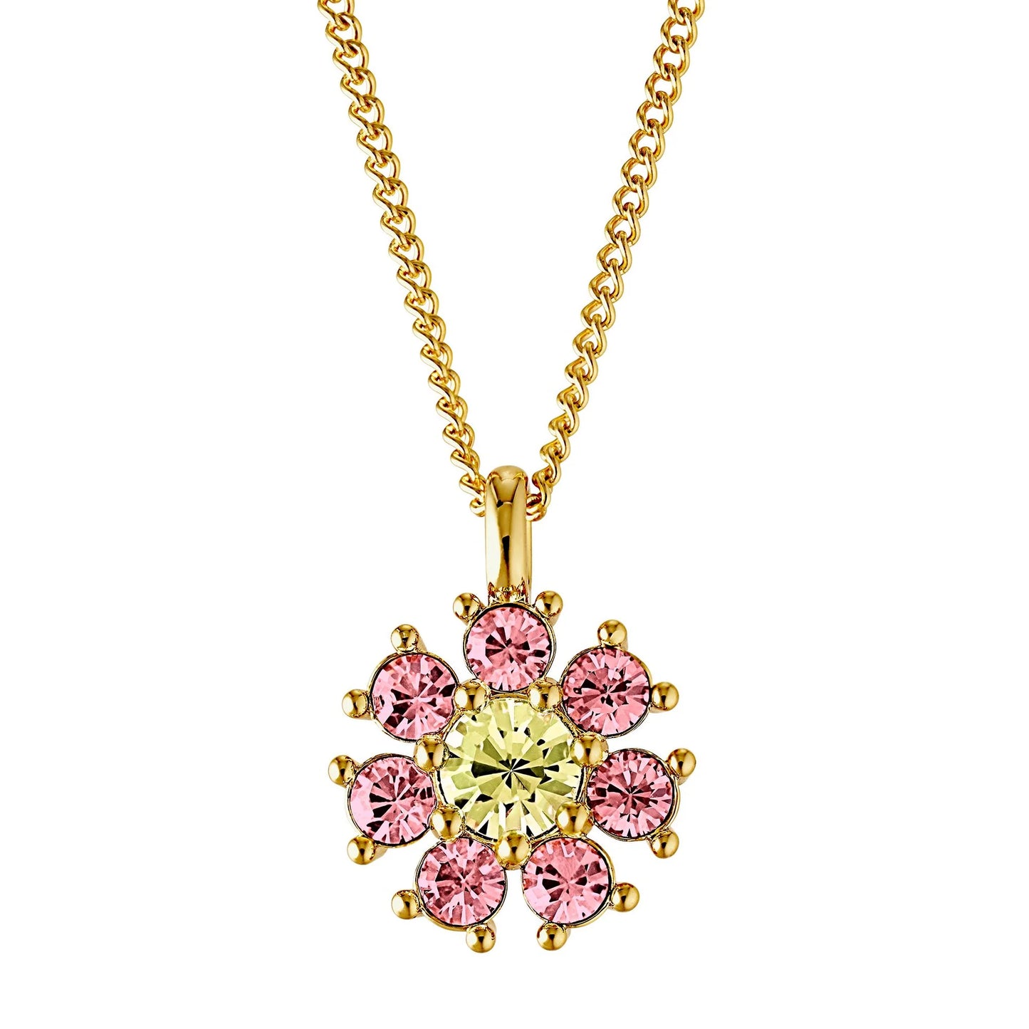 DELISE SHINY GOLD YELLOW/ROSE NECKLACE