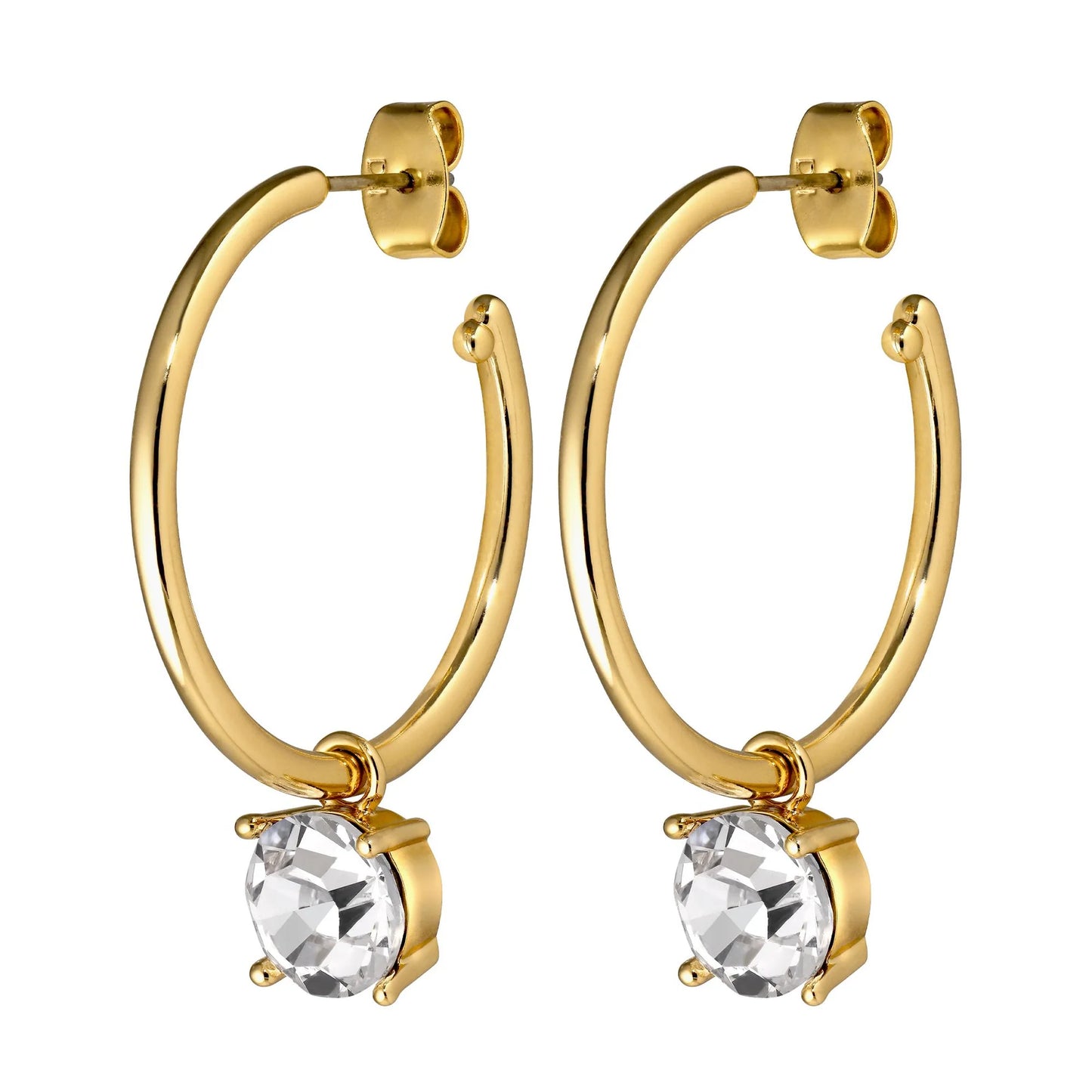 DIEGA SHINEY GOLD CRYSTAL EARRINGS