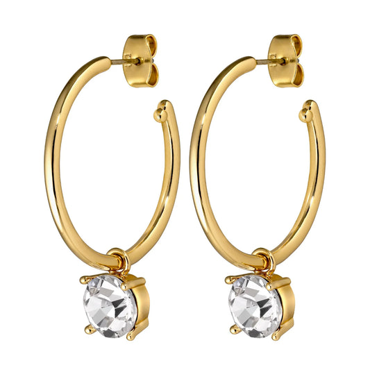 DIEGA SHINEY GOLD CRYSTAL EARRINGS