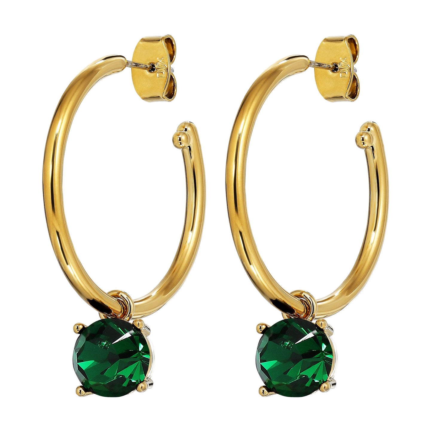 DIEGA SHINY GOLD EMERALD EARRINGS