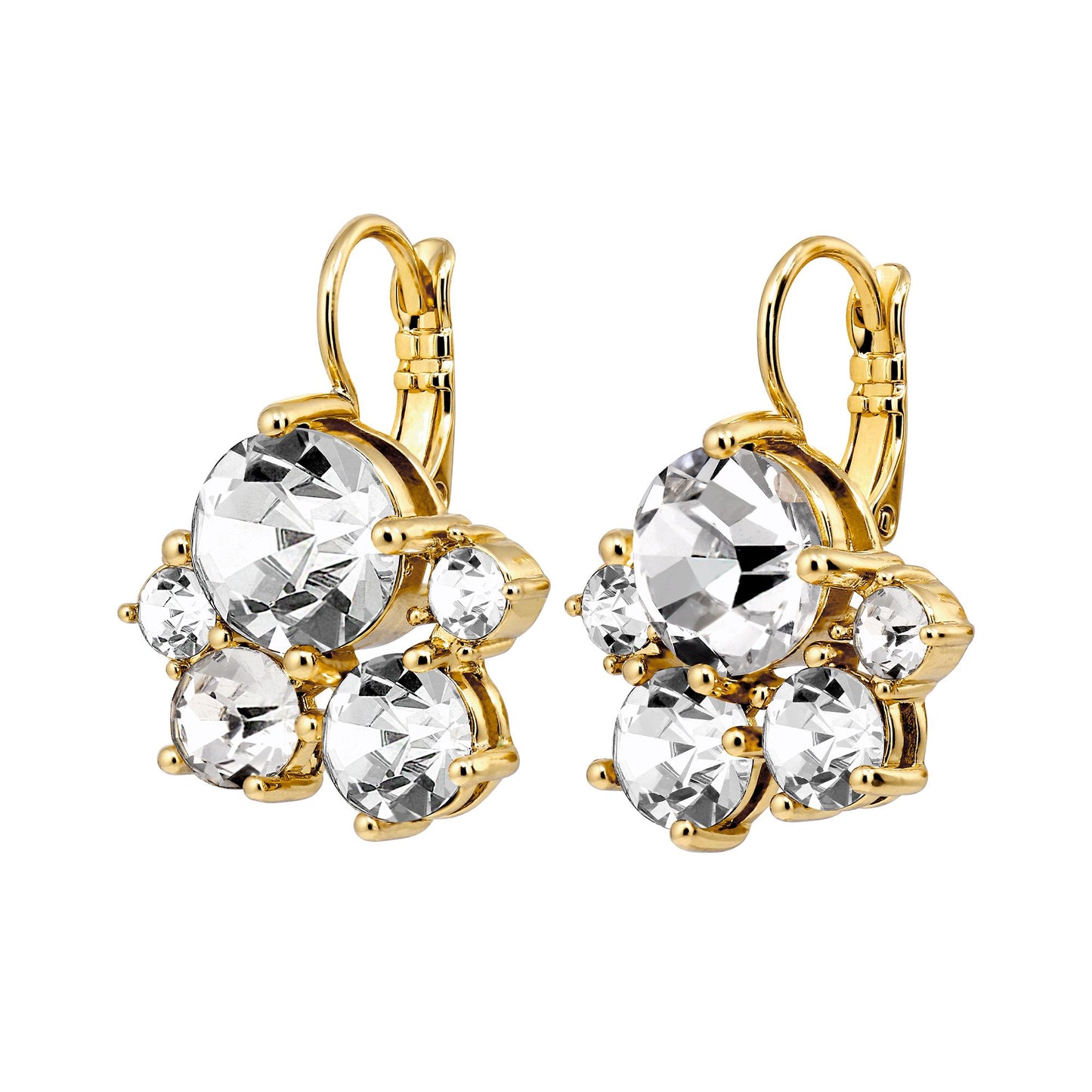 DISAR SHINY GOLD CRYSTAL EARRINGS