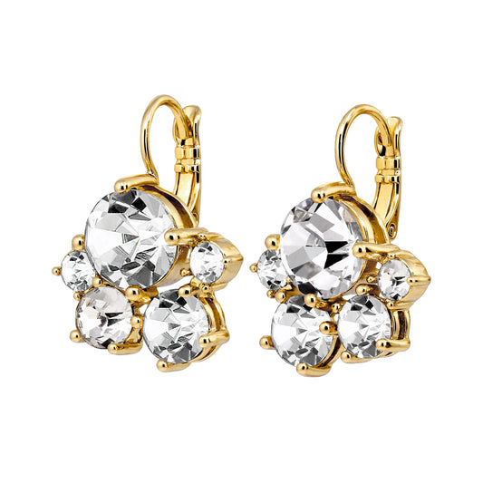 DISAR SHINY GOLD CRYSTAL EARRINGS