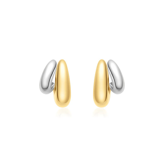 TIDE DOME STUD HOOP EARRINGS