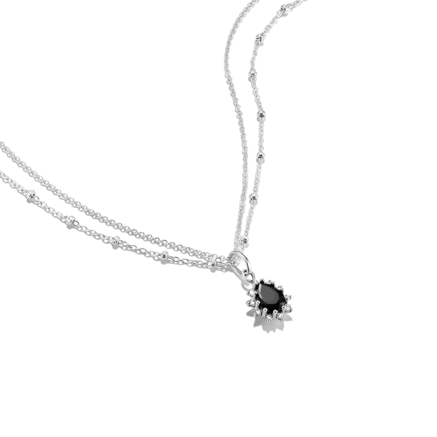 VINTAGE ROMANCE DOUBLE ROW BLACK NECKLACE