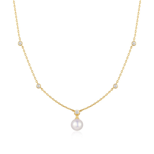 LUNA STATION DROP PEARL NECKLACE