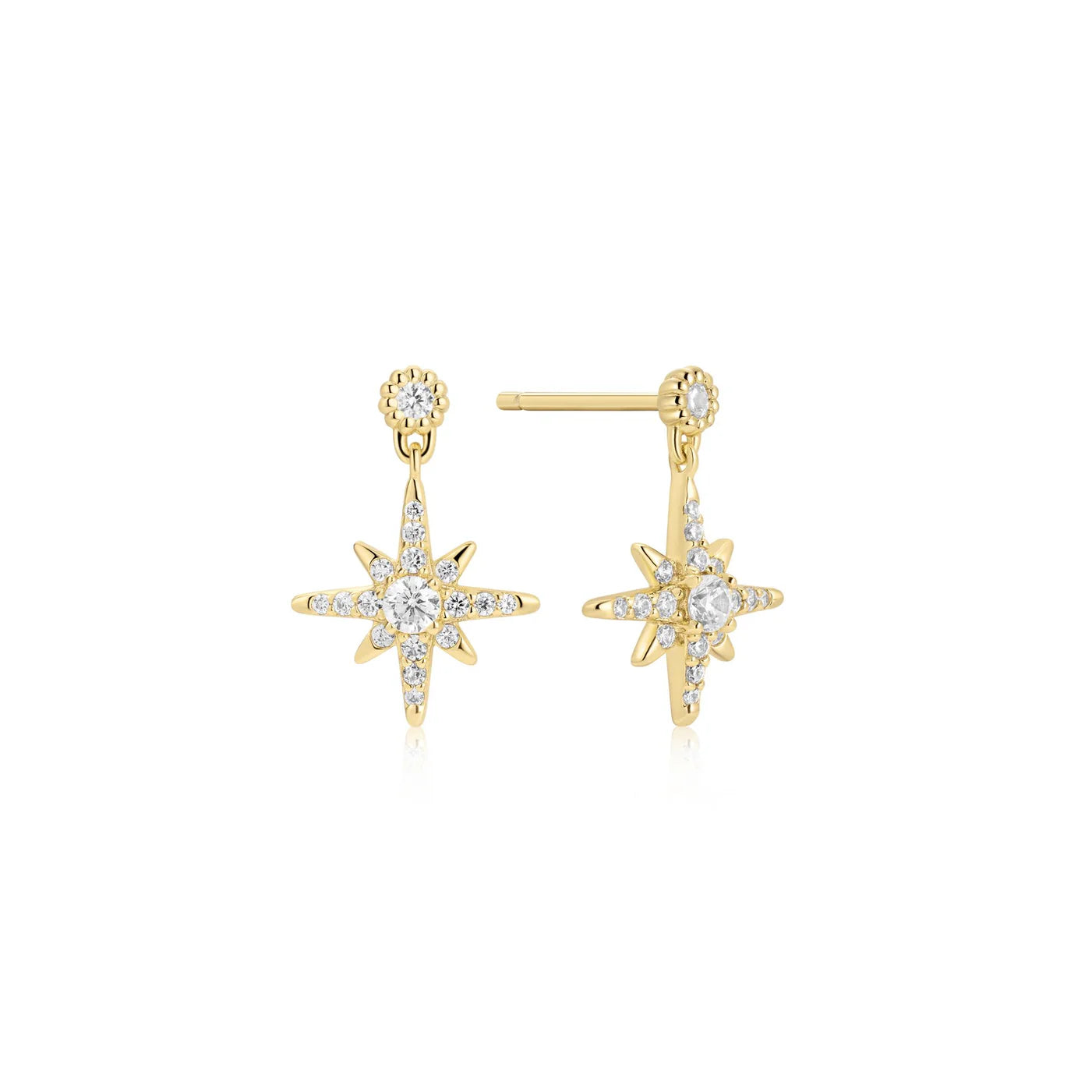 GLIMMER DROP STAR STUD EARRINGS