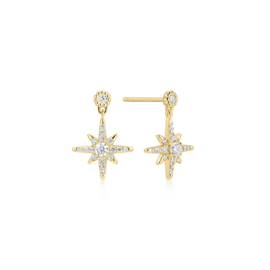 GLIMMER DROP STAR STUD EARRINGS