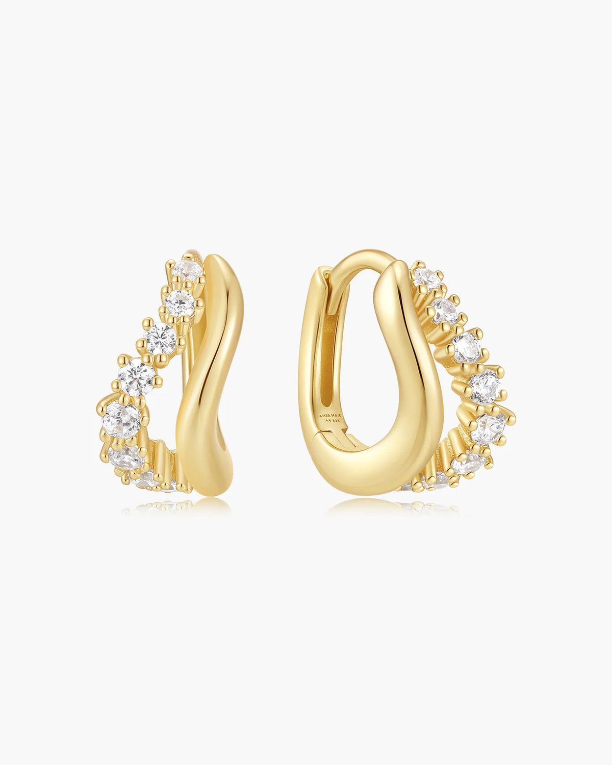 FAIRY DUET WAVE HUGGIE HOOP EARRINGS