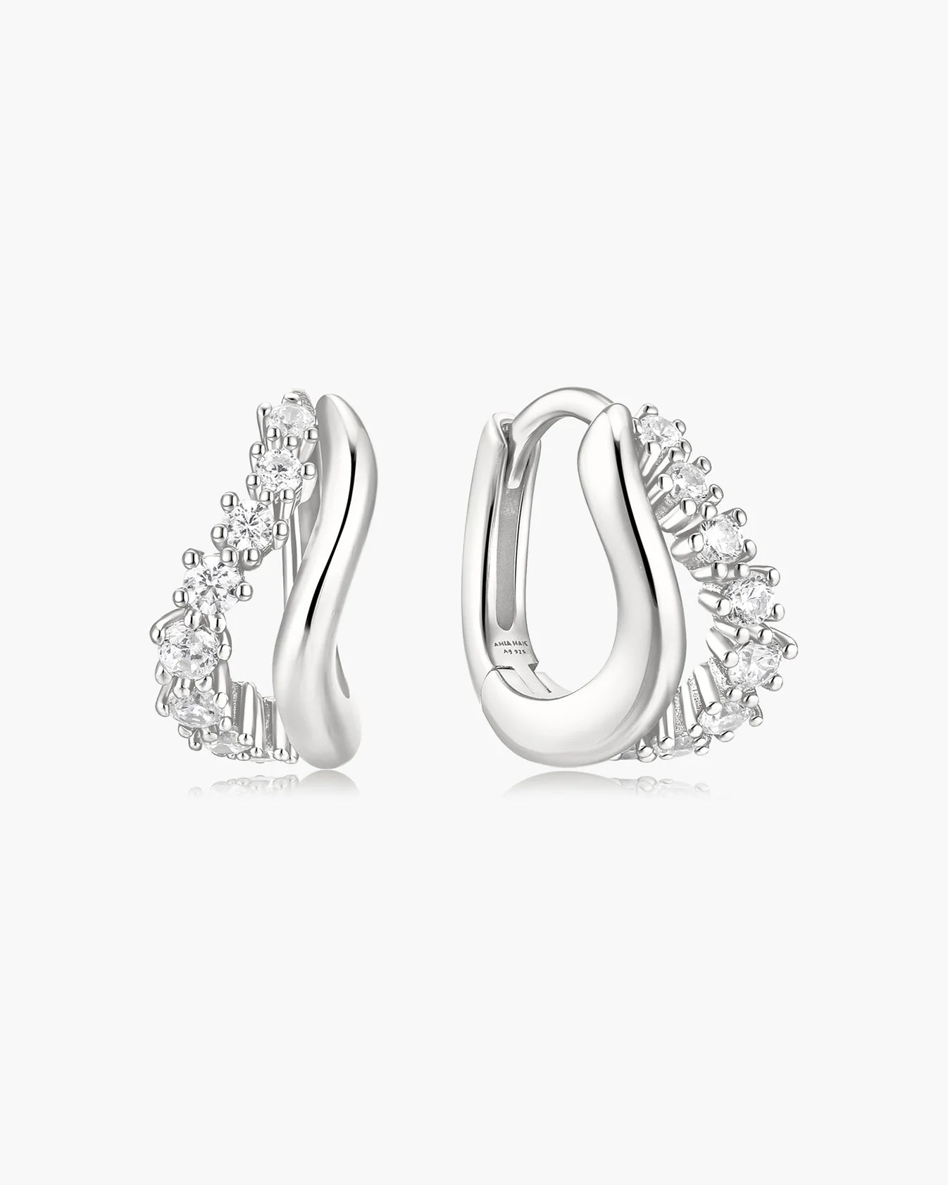 FAIRY DUET WAVE HUGGIE HOOP EARRINGS