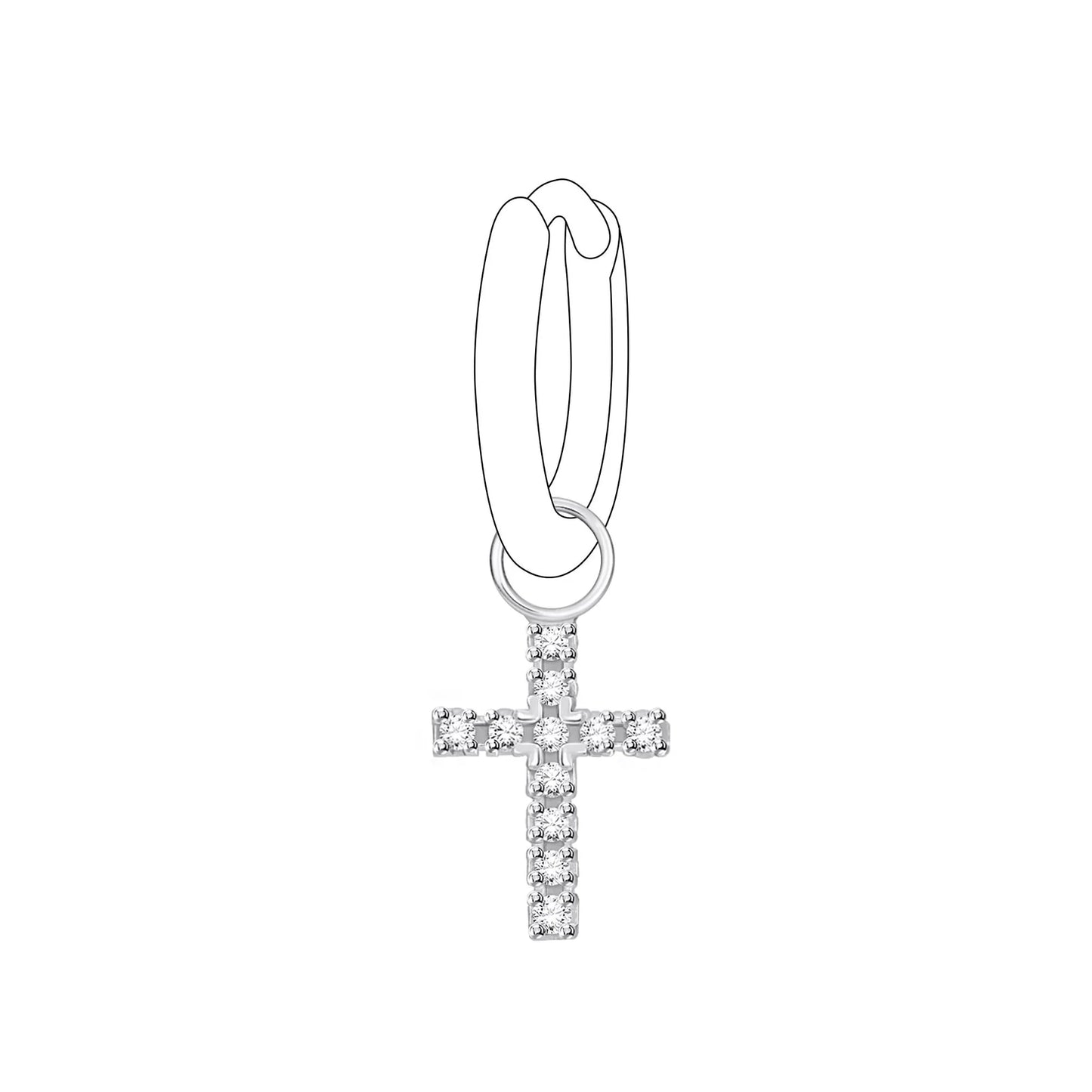SINGLE EAR STUD CROSS