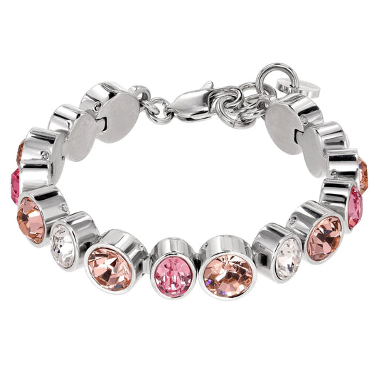 ELAINE SHINY SILVER LIGHT ROSE BRACELET