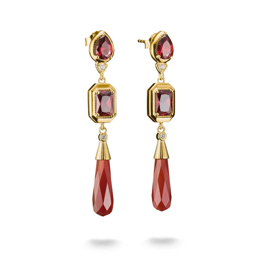 ELYNDRA RED AGATE EARRINGS