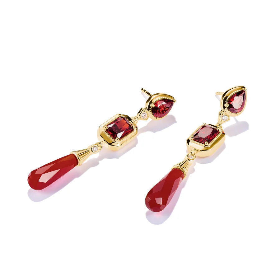 ELYNDRA RED AGATE EARRINGS