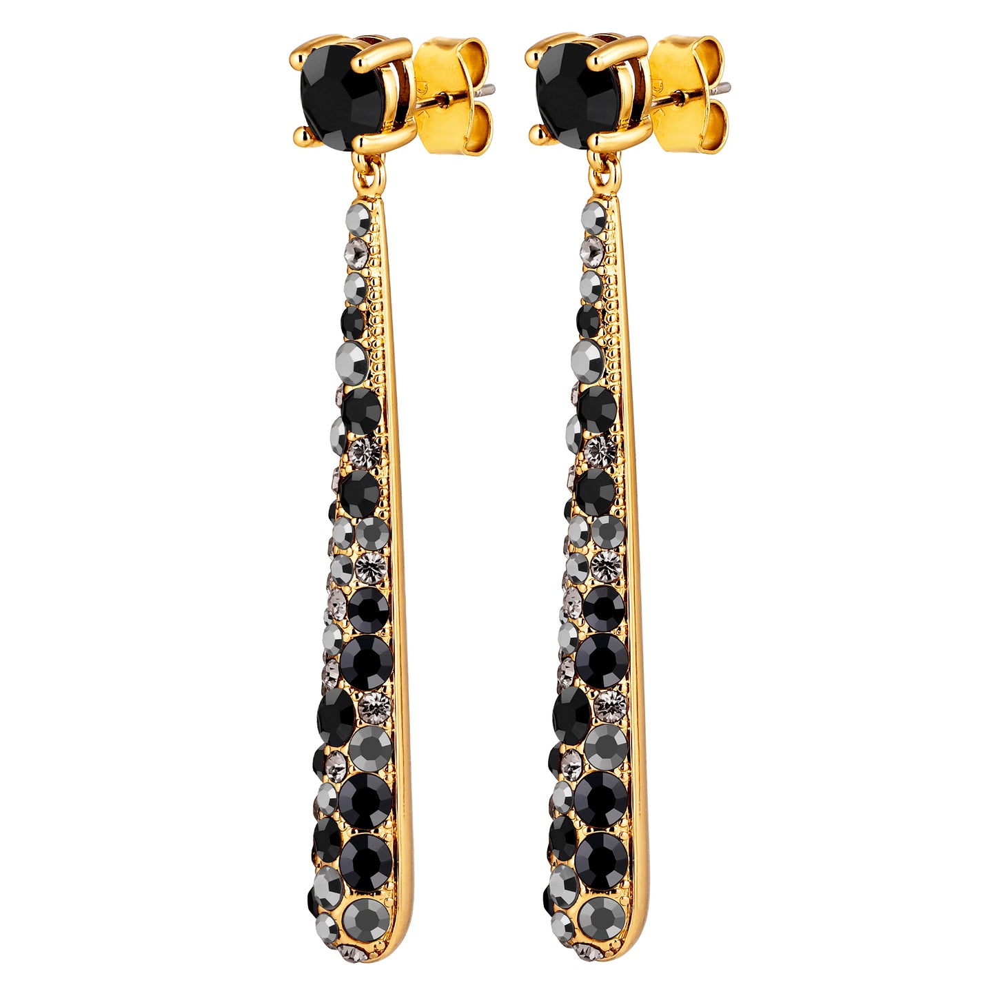 ELYSIA SHINY GOLD BLACK MIX EARRINGS