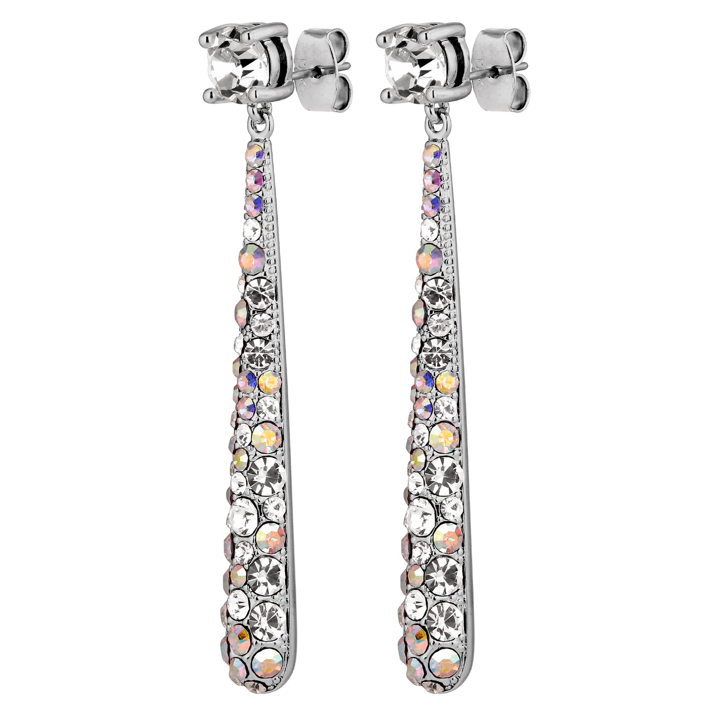ELYSIA SHINY SILVER CRYSTAL EARRINGS