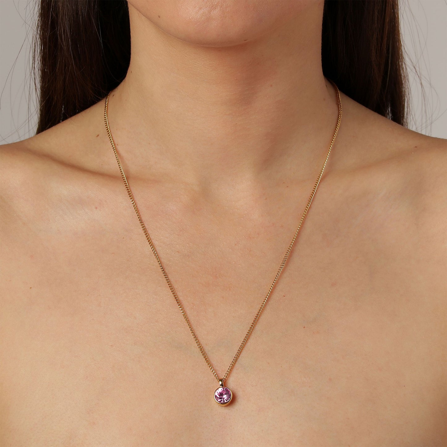 ETTE SHINY GOLD LIGHT ROSE NECKLACE