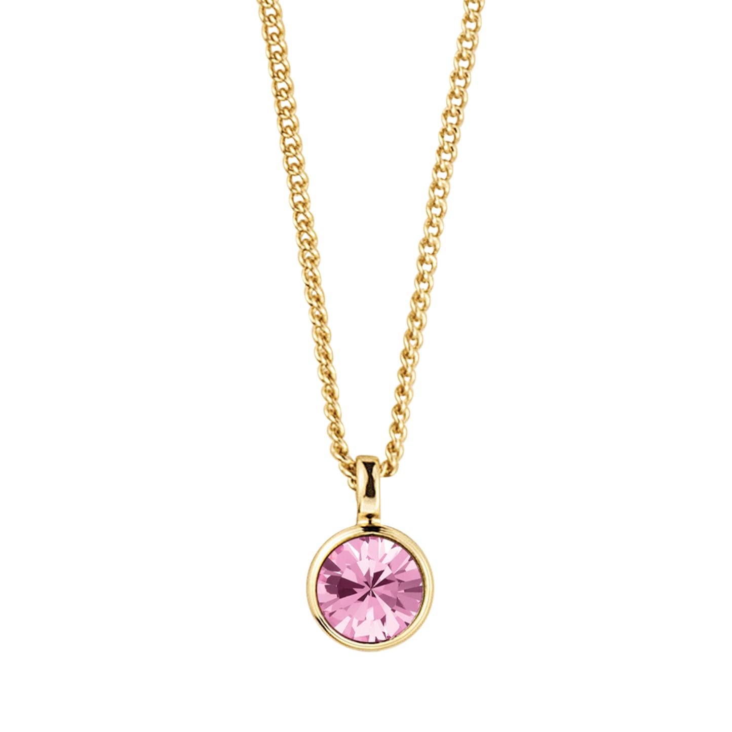 ETTE SHINY GOLD LIGHT ROSE NECKLACE