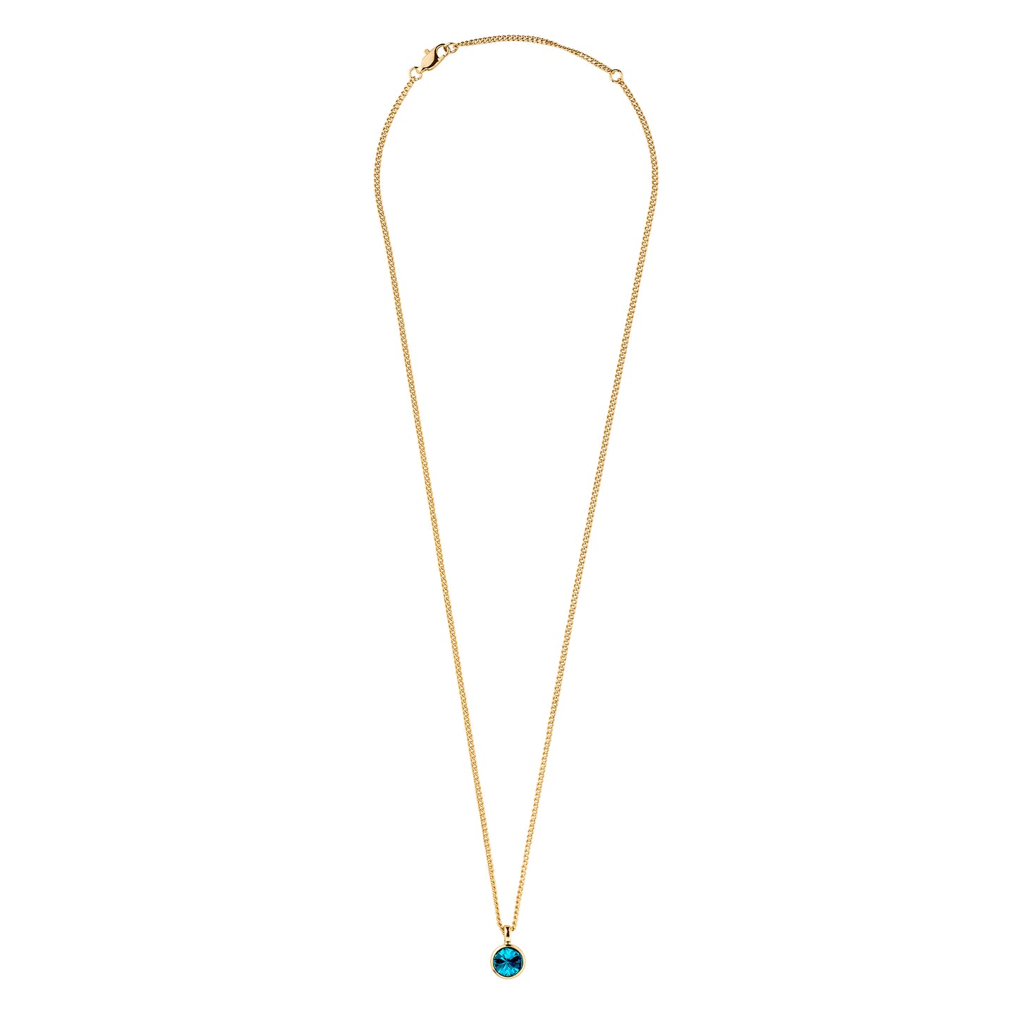 ETTE SHINY GOLD LIGHT PETROL NECKLACE
