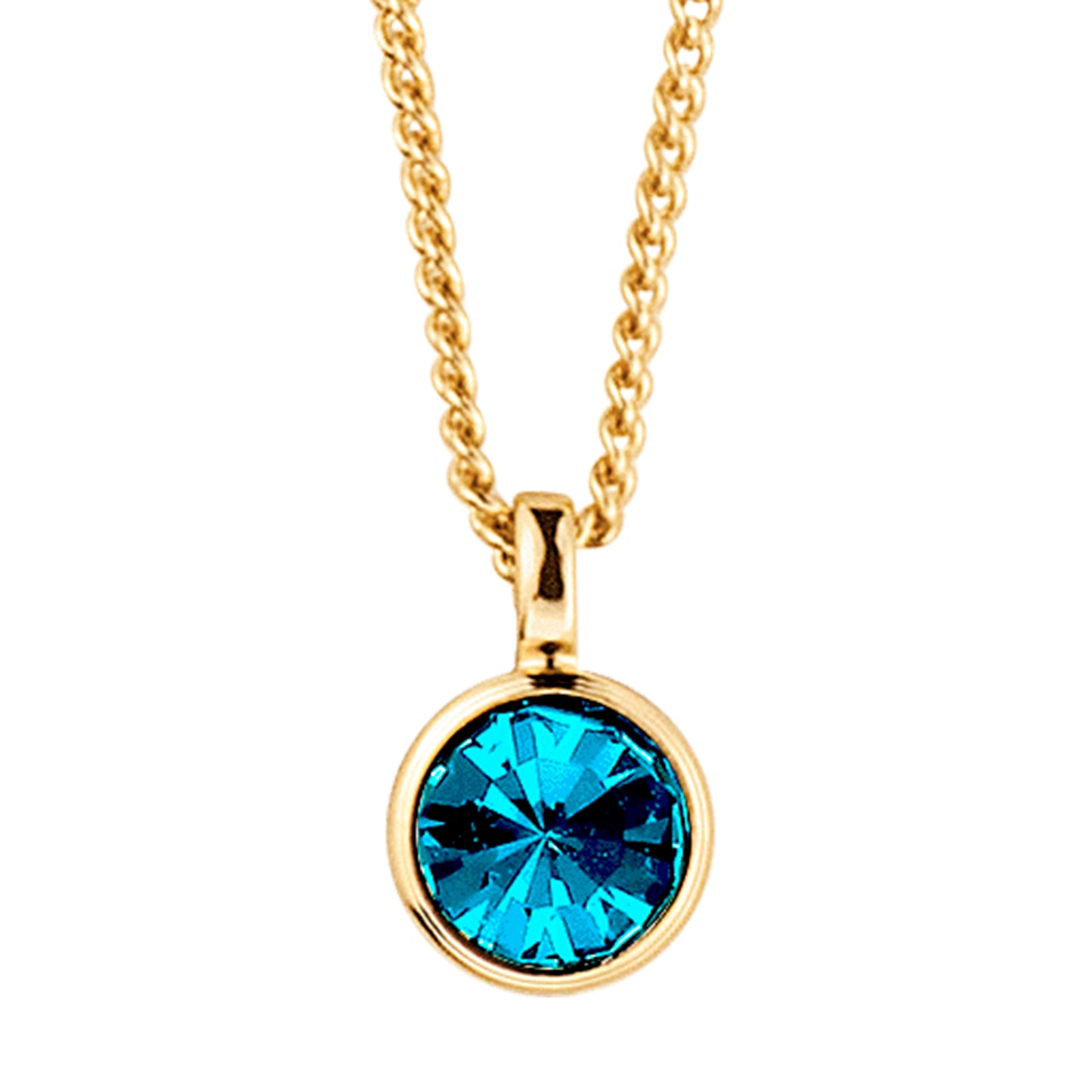 ETTE SHINY GOLD LIGHT PETROL NECKLACE