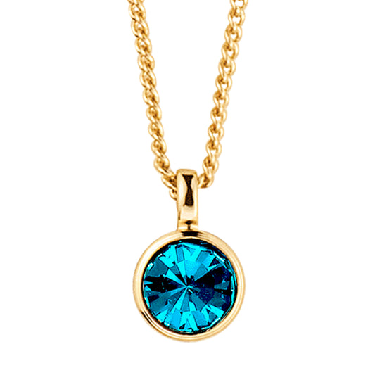ETTE SHINY GOLD LIGHT PETROL NECKLACE