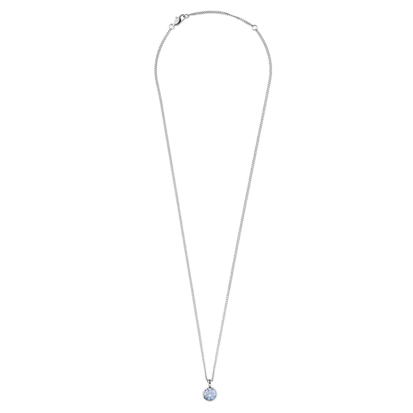 ETTE SHINY SILVER LIGHT BLUE NECKLACE