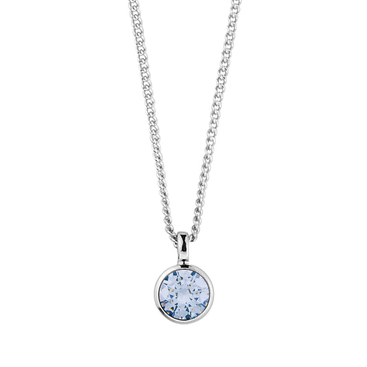 ETTE SHINY SILVER LIGHT BLUE NECKLACE