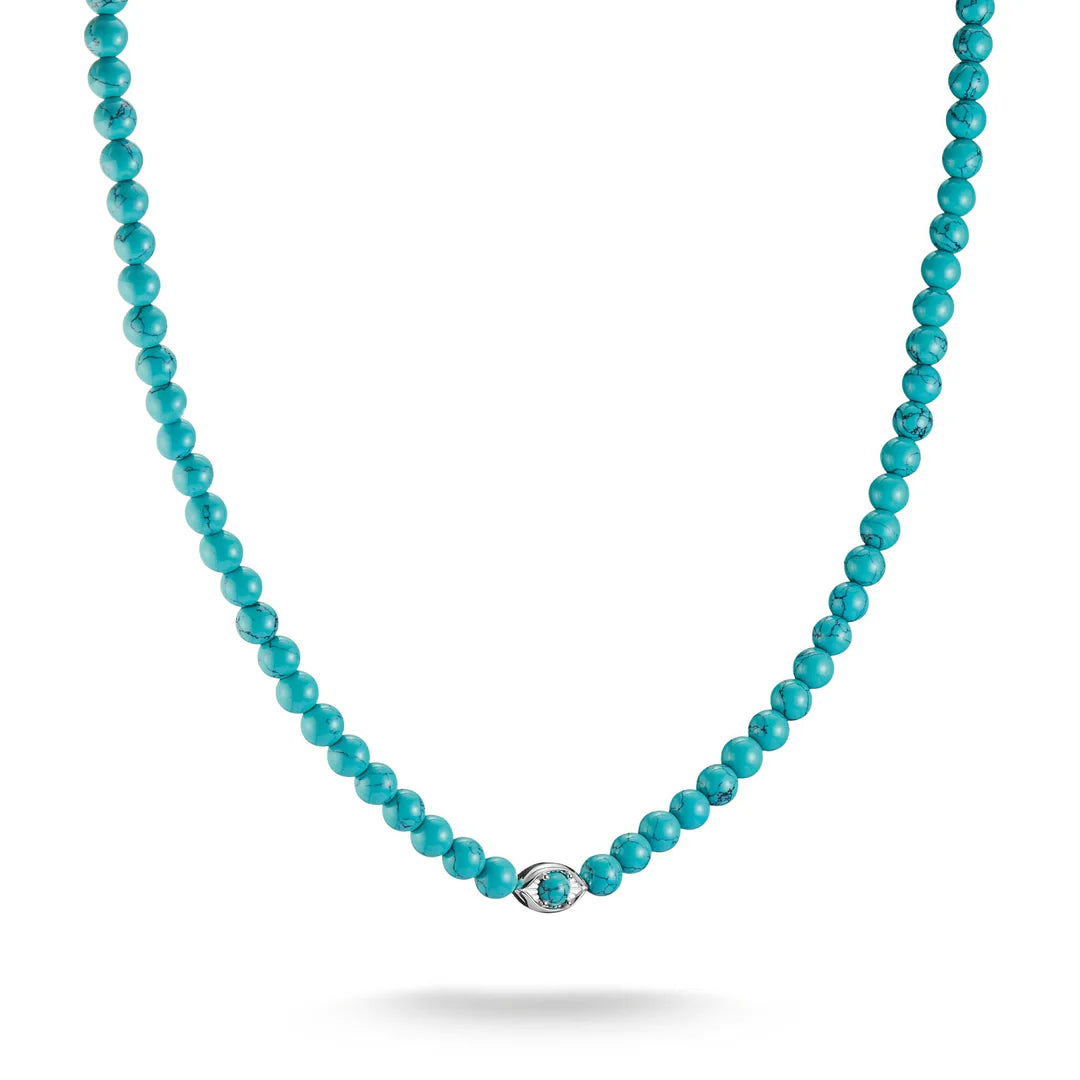 ELYNDRA TURQUOISE EYE BEAD NECKLACE