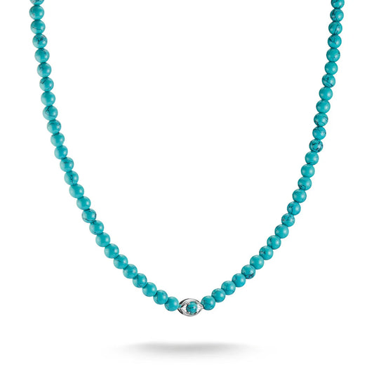 ELYNDRA TURQUOISE EYE BEAD NECKLACE