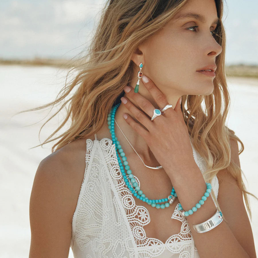 ELYNDRA TURQUOISE EYE BEAD NECKLACE