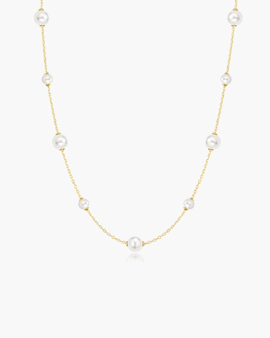 FAIRY ALTERNATING SHELL PEARL NECKLACE